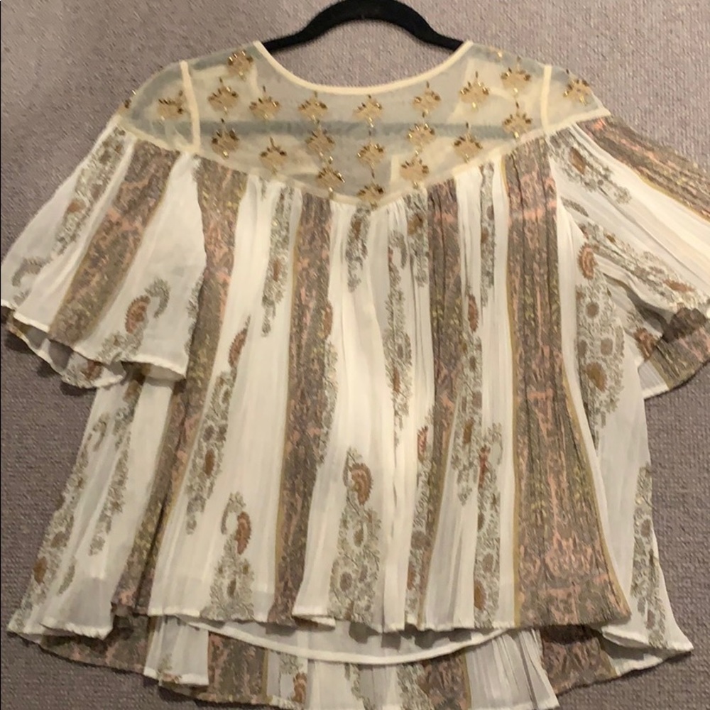 Flowy blouse with beading detail